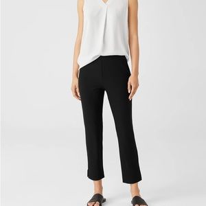 Stretch crepe ankle pant with side slits by Eileen Fisher, dark navy, sz. M.